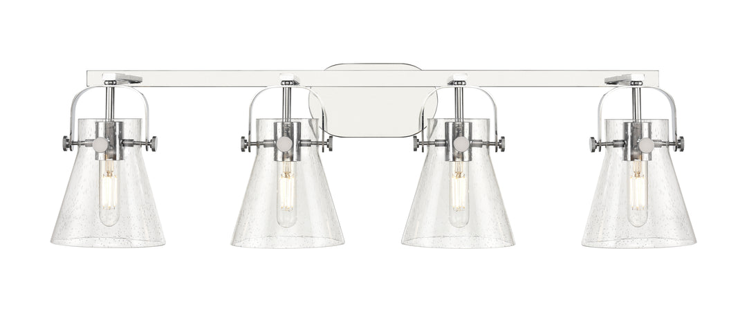 Innovations Lighting Pilaster II Cone 6" Bath Vanity Light - Polished Chrome Vanity Lights Innovations Lighting Seedy ; Glass Type: Seeded  