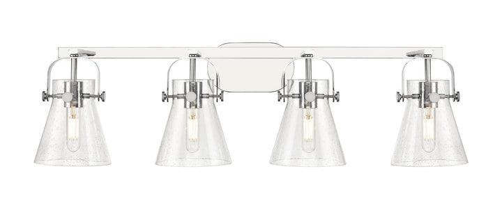 Innovations Lighting Pilaster II Cone 6" Bath Vanity Light - Polished Chrome Vanity Lights Innovations Lighting Seedy ; Glass Type: Seeded  