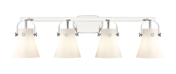 Innovations Lighting Pilaster II Cone 6" Bath Vanity Light - Polished Chrome Vanity Lights Innovations Lighting White ; Glass Type: Frosted  