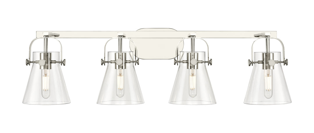 Innovations Lighting Pilaster II Cone 6" Bath Vanity Light - Polished Nickel Vanity Lights Innovations Lighting   