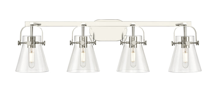 Innovations Lighting Pilaster II Cone 6" Bath Vanity Light - Polished Nickel Vanity Lights Innovations Lighting   