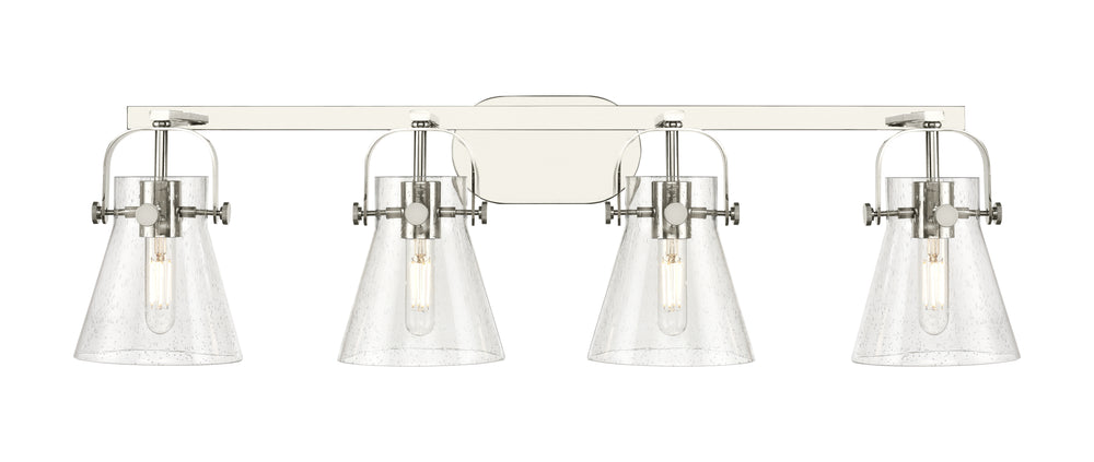 Innovations Lighting Pilaster II Cone 6" Bath Vanity Light - Polished Nickel Vanity Lights Innovations Lighting   