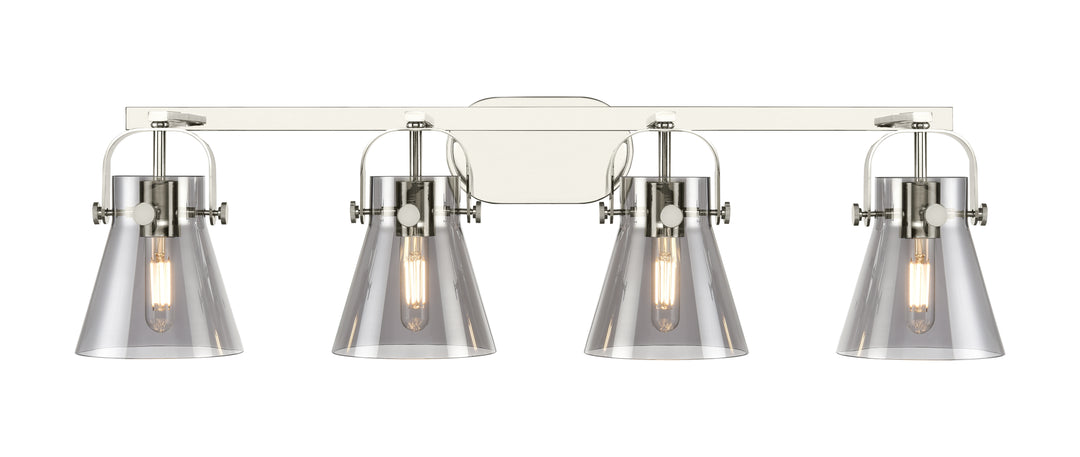 Innovations Lighting Pilaster II Cone 6" Bath Vanity Light - Polished Nickel Vanity Lights Innovations Lighting   