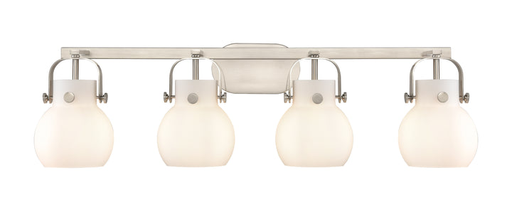 Innovations Lighting Pilaster II Sphere 6" Bath Vanity Light - Satin Nickel Vanity Lights Innovations Lighting   