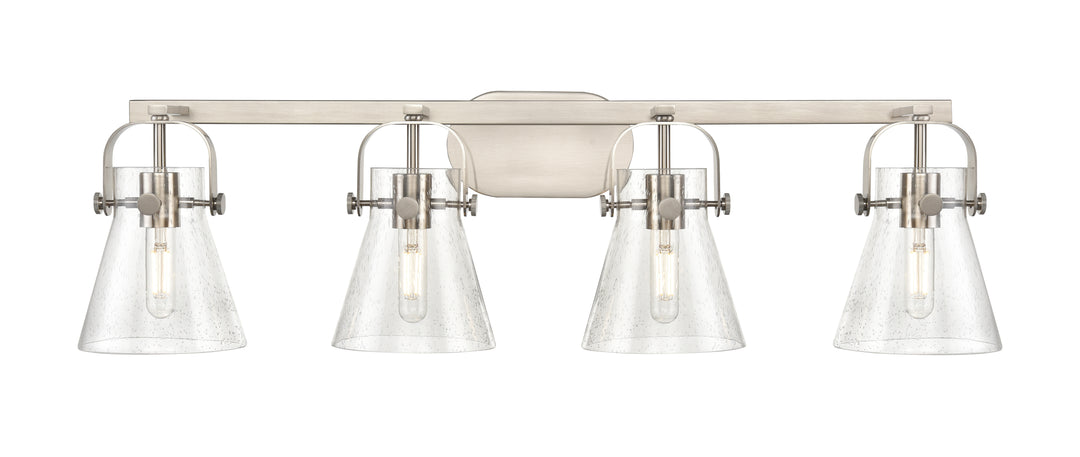 Innovations Lighting Pilaster II Cone 6" Bath Vanity Light - Satin Nickel Vanity Lights Innovations Lighting   