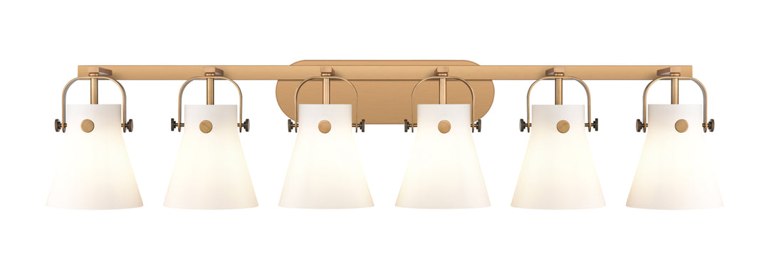 Innovations Lighting Pilaster II Cone 6" Bath Vanity Light - Brushed Brass Vanity Lights Innovations Lighting White ; Glass Type: Frosted  