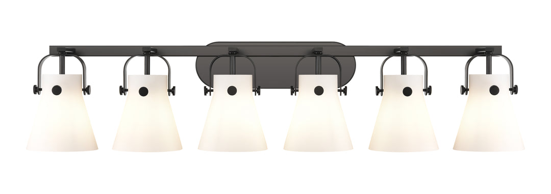 Innovations Lighting Pilaster II Cone 6" Bath Vanity Light - Matte Black Vanity Lights Innovations Lighting White ; Glass Type: Frosted  