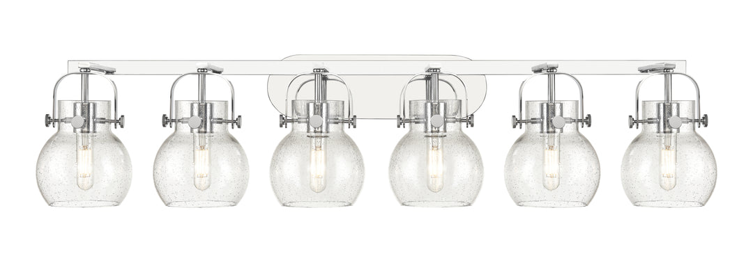 Innovations Lighting Pilaster II Sphere 6" Bath Vanity Light - Polished Chrome Vanity Lights Innovations Lighting Seedy ; Glass Type: Seeded  