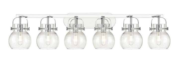 Innovations Lighting Pilaster II Sphere 6" Bath Vanity Light - Polished Chrome Vanity Lights Innovations Lighting Seedy ; Glass Type: Seeded  