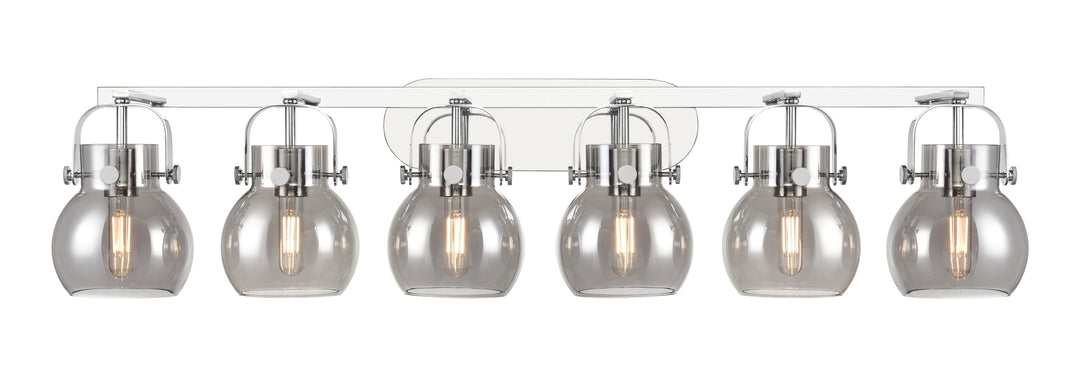 Innovations Lighting Pilaster II Sphere 6" Bath Vanity Light - Polished Chrome Vanity Lights Innovations Lighting Light Smoke ; Glass Type: Smoked  