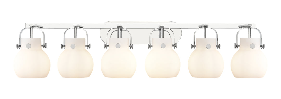 Innovations Lighting Pilaster II Sphere 6" Bath Vanity Light - Polished Chrome Vanity Lights Innovations Lighting White ; Glass Type: Frosted  