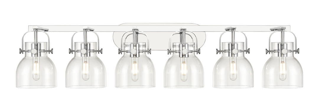 Innovations Lighting Pilaster II Bell 6" Bath Vanity Light - Polished Chrome Vanity Lights Innovations Lighting Clear ; Glass Type: Clear  