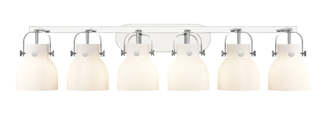 Innovations Lighting Pilaster II Bell 6" Bath Vanity Light - Polished Chrome Vanity Lights Innovations Lighting White ; Glass Type: Frosted  