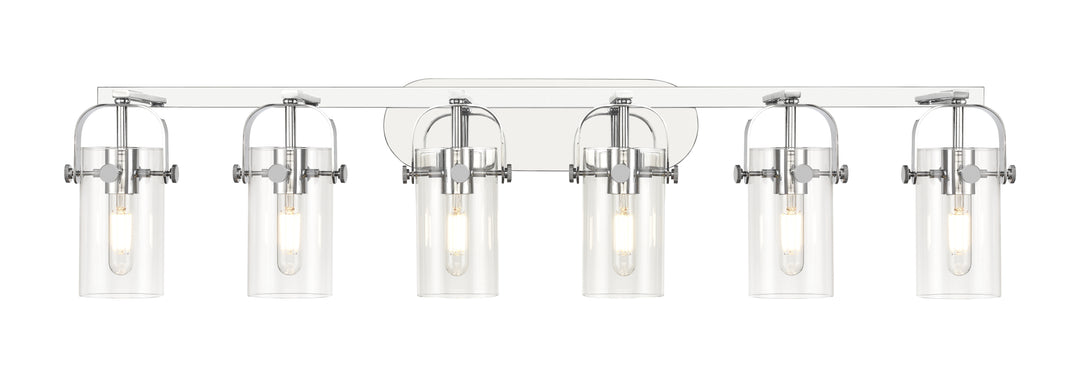 Innovations Lighting Pilaster II Cylinder 7" Bath Vanity Light - Polished Chrome Vanity Lights Innovations Lighting Clear ; Glass Type: Clear  