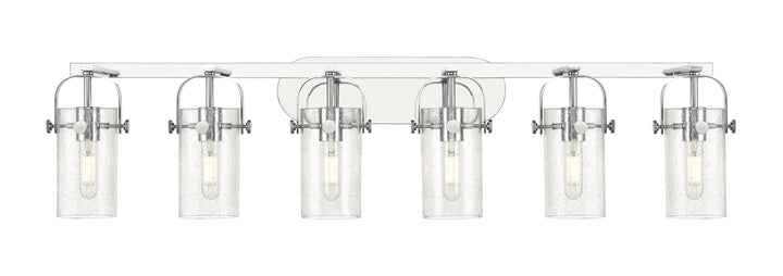 Innovations Lighting Pilaster II Cylinder 7" Bath Vanity Light - Polished Chrome Vanity Lights Innovations Lighting Seedy ; Glass Type: Seedy  