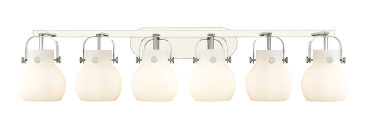 Innovations Lighting Pilaster II Sphere 6" Bath Vanity Light - Polished Nickel Vanity Lights Innovations Lighting White ; Glass Type: Frosted  