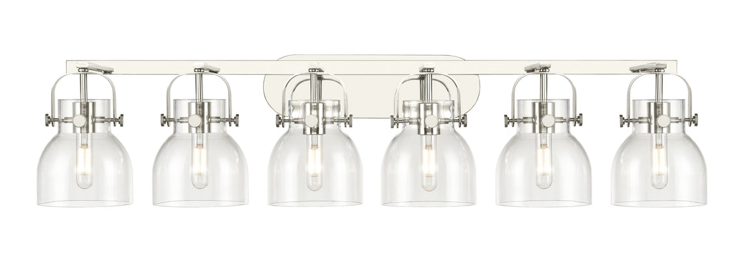 Innovations Lighting Pilaster II Bell 6" Bath Vanity Light - Polished Nickel Vanity Lights Innovations Lighting Clear ; Glass Type: Clear  