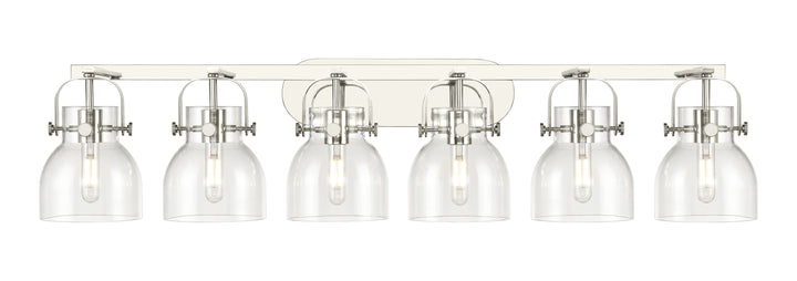 Innovations Lighting Pilaster II Bell 6" Bath Vanity Light - Polished Nickel Vanity Lights Innovations Lighting Clear ; Glass Type: Clear  