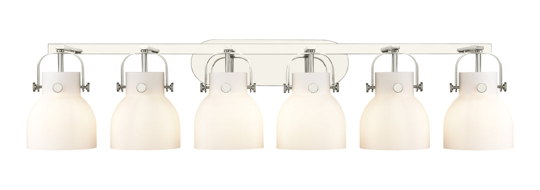 Innovations Lighting Pilaster II Bell 6" Bath Vanity Light - Polished Nickel Vanity Lights Innovations Lighting White ; Glass Type: Frosted  