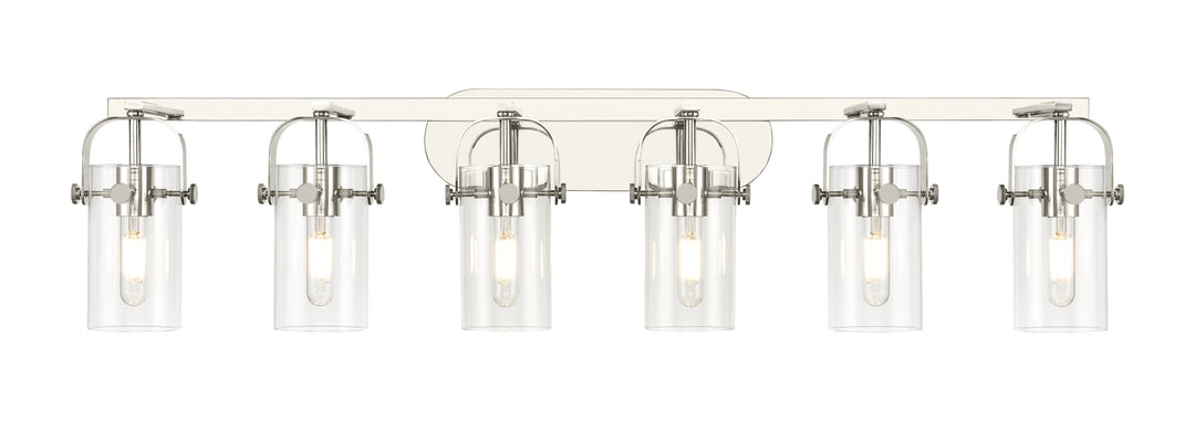 Innovations Lighting Pilaster II Cylinder 7" Bath Vanity Light - Polished Nickel Vanity Lights Innovations Lighting Clear ; Glass Type: Clear  