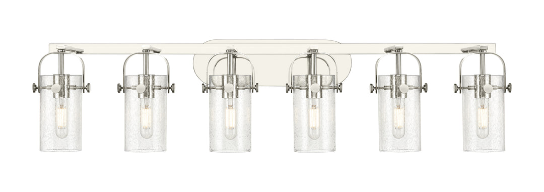 Innovations Lighting Pilaster II Cylinder 7" Bath Vanity Light - Polished Nickel Vanity Lights Innovations Lighting Seedy ; Glass Type: Seedy  