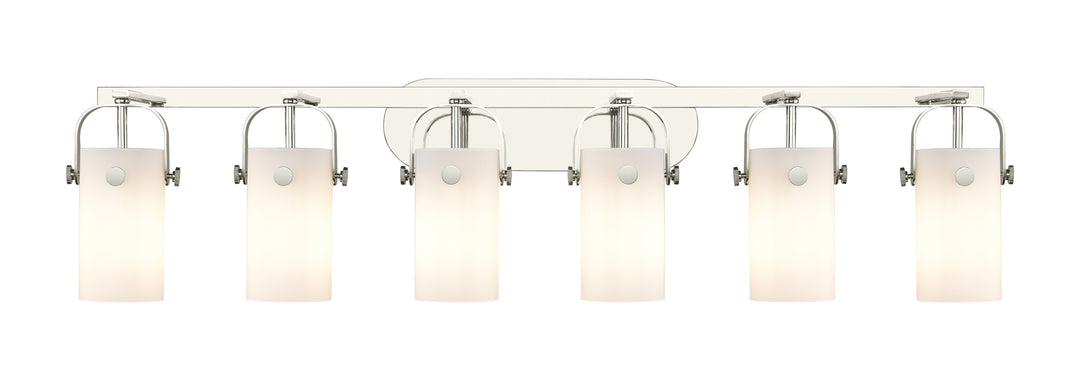 Innovations Lighting Pilaster II Cylinder 7" Bath Vanity Light - Polished Nickel Vanity Lights Innovations Lighting White ; Glass Type: Frosted  