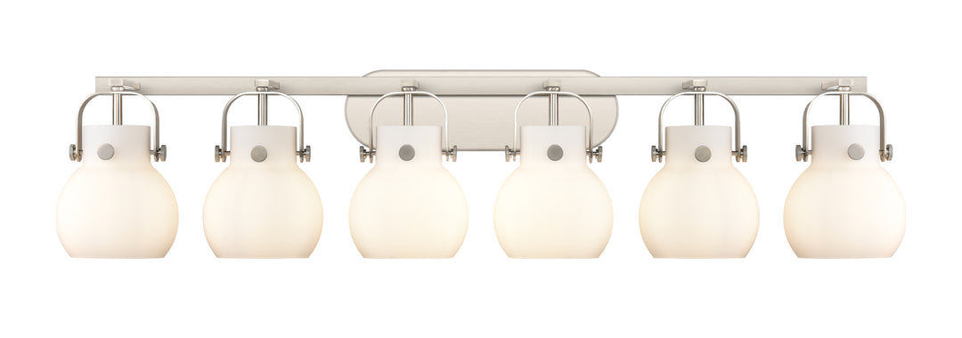 Innovations Lighting Pilaster II Sphere 6" Bath Vanity Light - Satin Nickel Vanity Lights Innovations Lighting White ; Glass Type: Frosted  