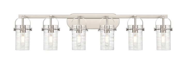 Innovations Lighting Pilaster II Cylinder 7" Bath Vanity Light - Satin Nickel Vanity Lights Innovations Lighting Deco Swirl ; Glass Type: Transparent  