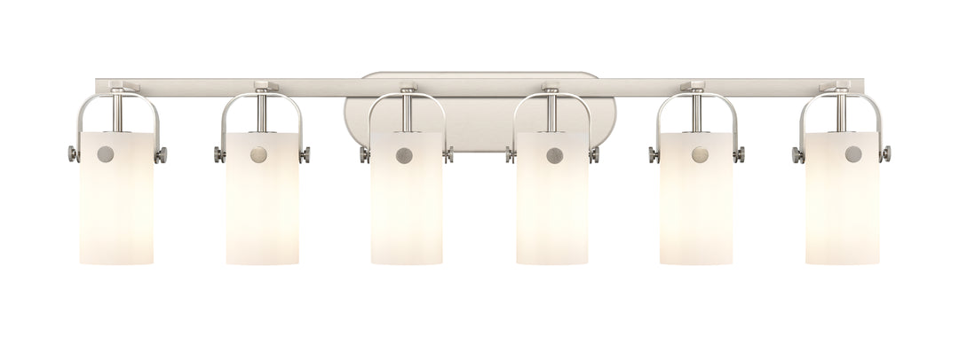 Innovations Lighting Pilaster II Cylinder 7" Bath Vanity Light - Satin Nickel Vanity Lights Innovations Lighting White ; Glass Type: Frosted  