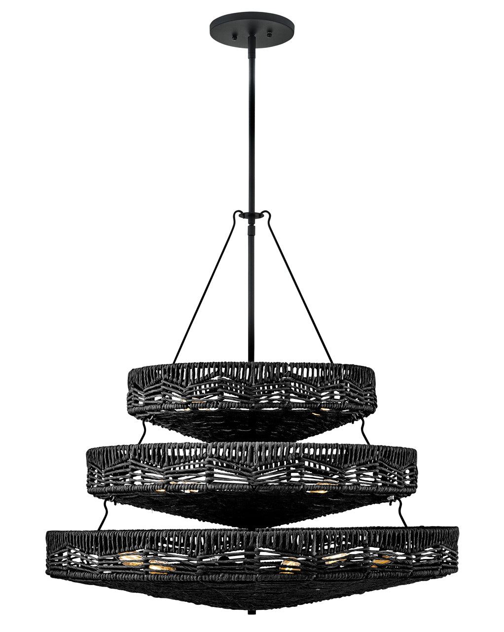 Hinkley Ophelia Chandelier Chandeliers Hinkley Black with Black Natural Shade 30.0x30.0x30.0 