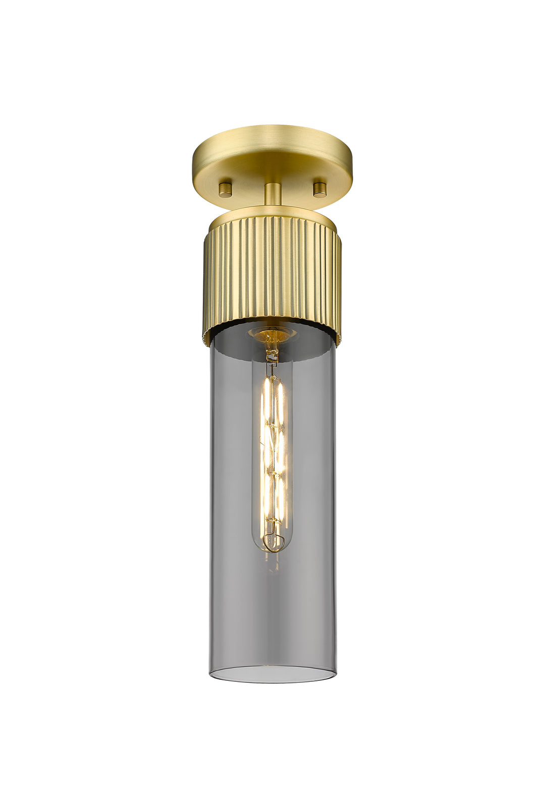 Innovations Lighting Bolivar 12" Flush Mount Ceiling Flush Mounts Innovations Lighting Brushed Brass Light Smoke ; Glass Type: Smoked 