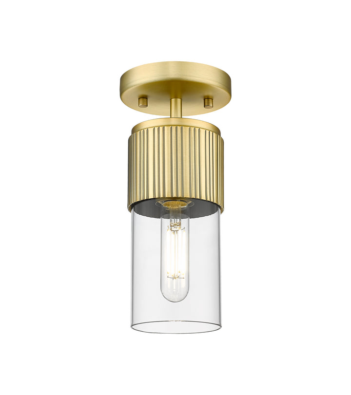 Innovations Lighting Bolivar 7" Flush Mount Ceiling Flush Mounts Innovations Lighting Brushed Brass Clear ; Glass Type: Clear 