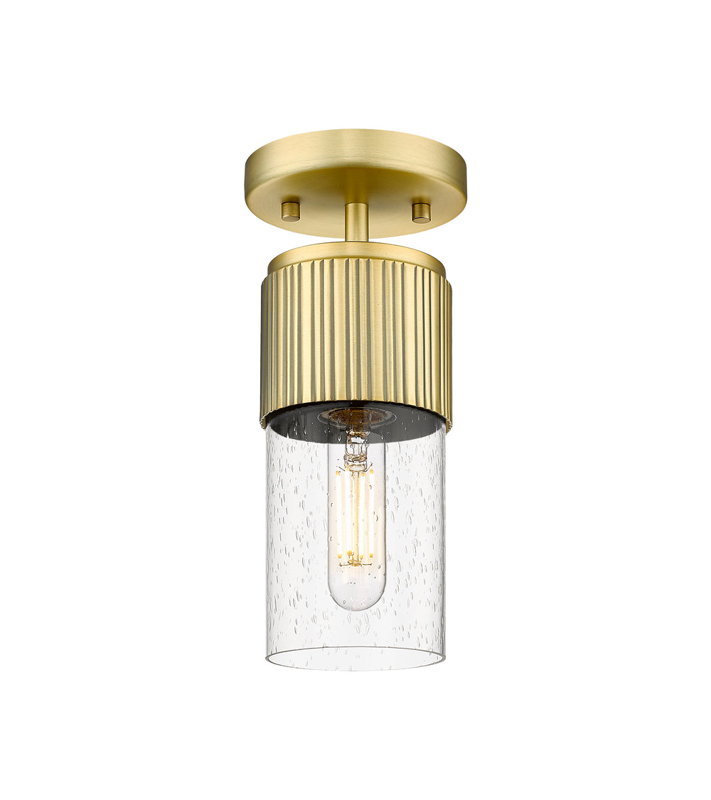 Innovations Lighting Bolivar 7" Flush Mount Ceiling Flush Mounts Innovations Lighting Brushed Brass Seedy ; Glass Type: Seedy 