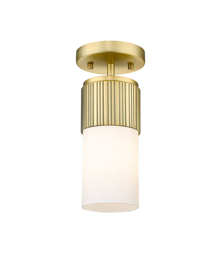 Innovations Lighting Bolivar 7" Flush Mount Ceiling Flush Mounts Innovations Lighting Brushed Brass White ; Glass Type: Frosted 