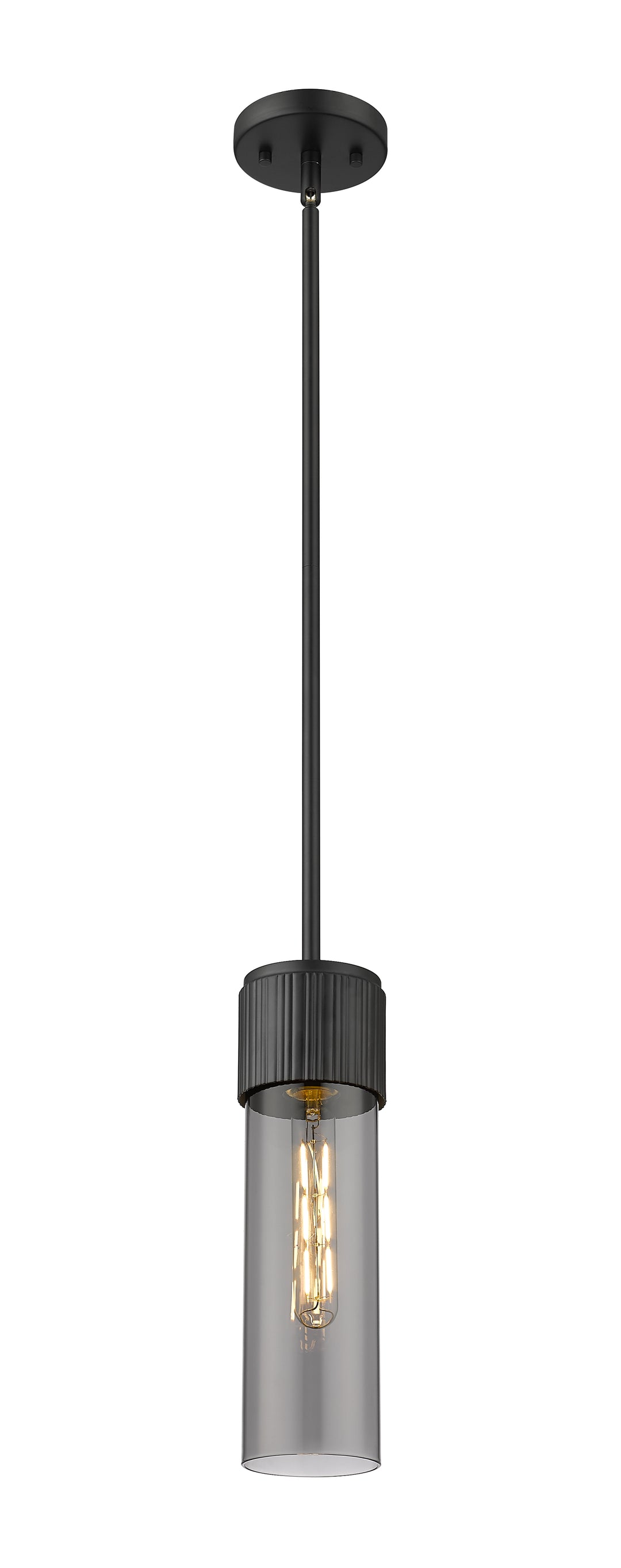 Innovations Lighting Bolivar 12" Pendant Pendants Innovations Lighting Matte Black Light Smoke ; Glass Type: Smoked 