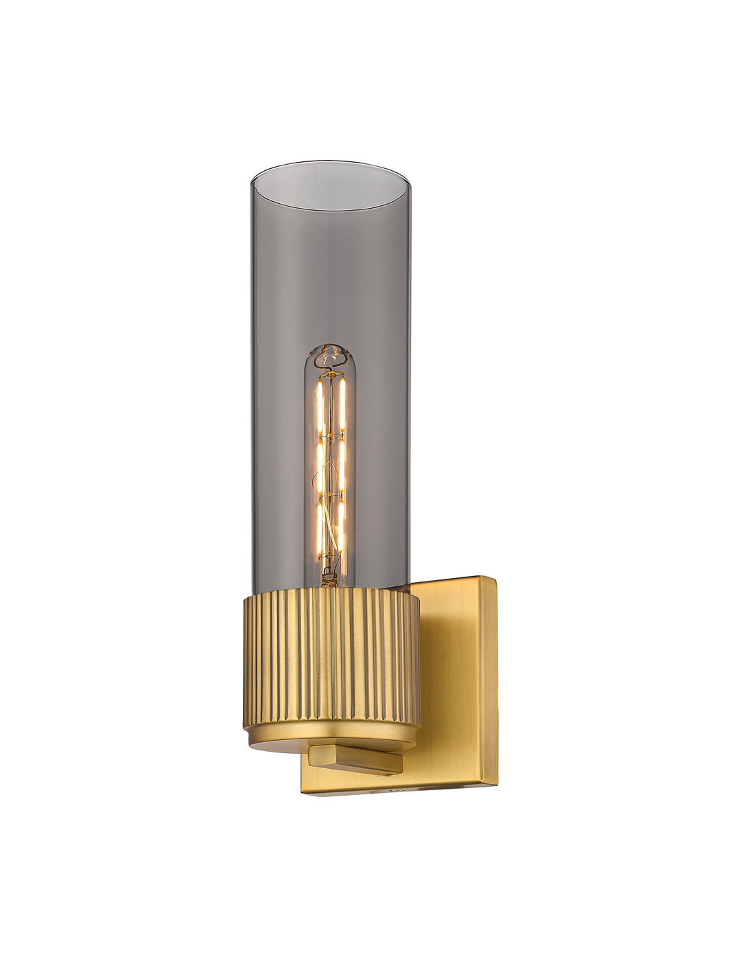 Innovations Lighting Bolivar 12" Sconce Wall Sconces Innovations Lighting Brushed Brass Light Smoke ; Glass Type: Smoked 