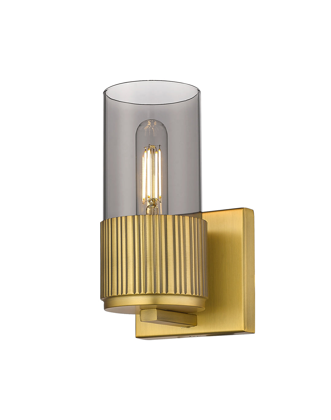 Innovations Lighting Bolivar 7" Sconce Wall Sconces Innovations Lighting Brushed Brass Light Smoke ; Glass Type: Smoked 