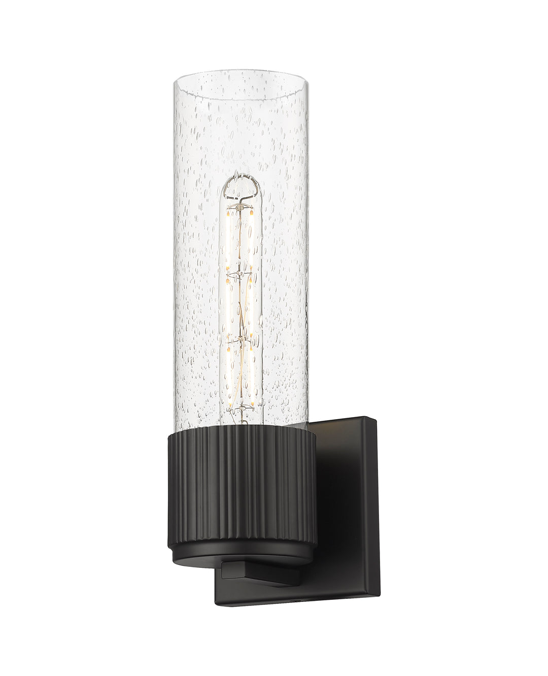 Innovations Lighting Bolivar 12" Sconce Wall Sconces Innovations Lighting Matte Black Seedy ; Glass Type: Seedy 