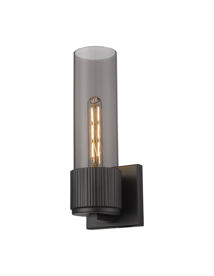 Innovations Lighting Bolivar 12" Sconce Wall Sconces Innovations Lighting Matte Black Light Smoke ; Glass Type: Smoked 