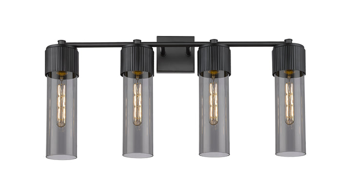 Innovations Lighting Bolivar 12" Bath Vanity Light - Matte Black Vanity Lights Innovations Lighting Light Smoke ; Glass Type: Smoked  