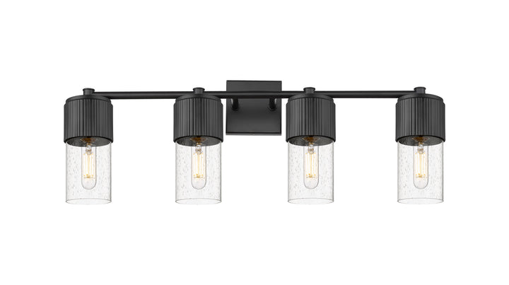 Innovations Lighting Bolivar 7" Bath Vanity Light - Matte Black Vanity Lights Innovations Lighting Seedy ; Glass Type: Seedy  