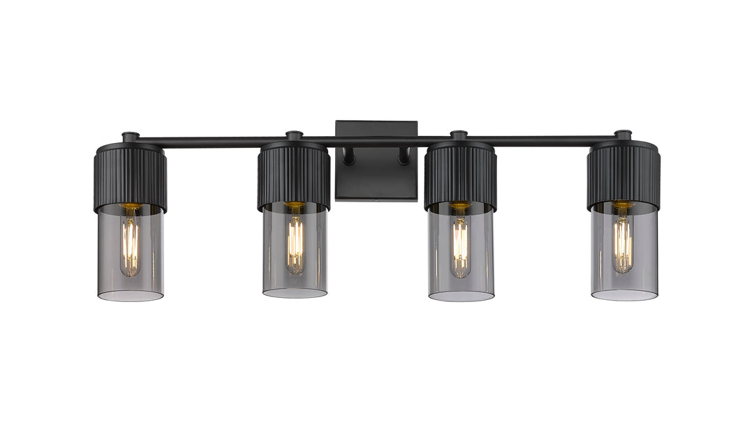 Innovations Lighting Bolivar 7" Bath Vanity Light - Matte Black Vanity Lights Innovations Lighting Light Smoke ; Glass Type: Smoked  