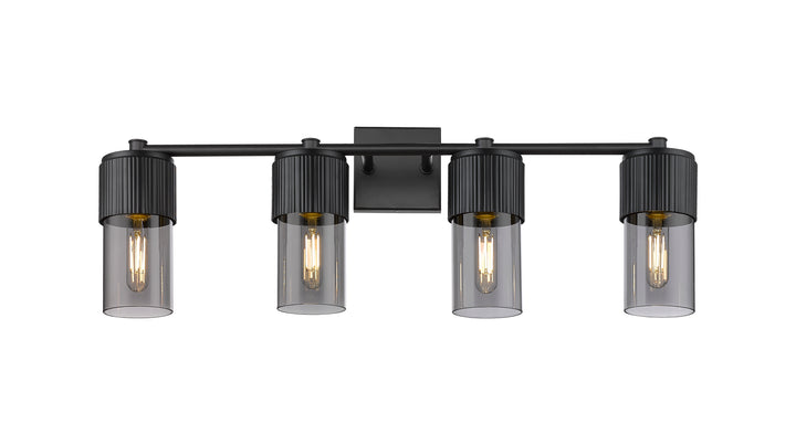 Innovations Lighting Bolivar 7" Bath Vanity Light - Matte Black Vanity Lights Innovations Lighting Light Smoke ; Glass Type: Smoked  