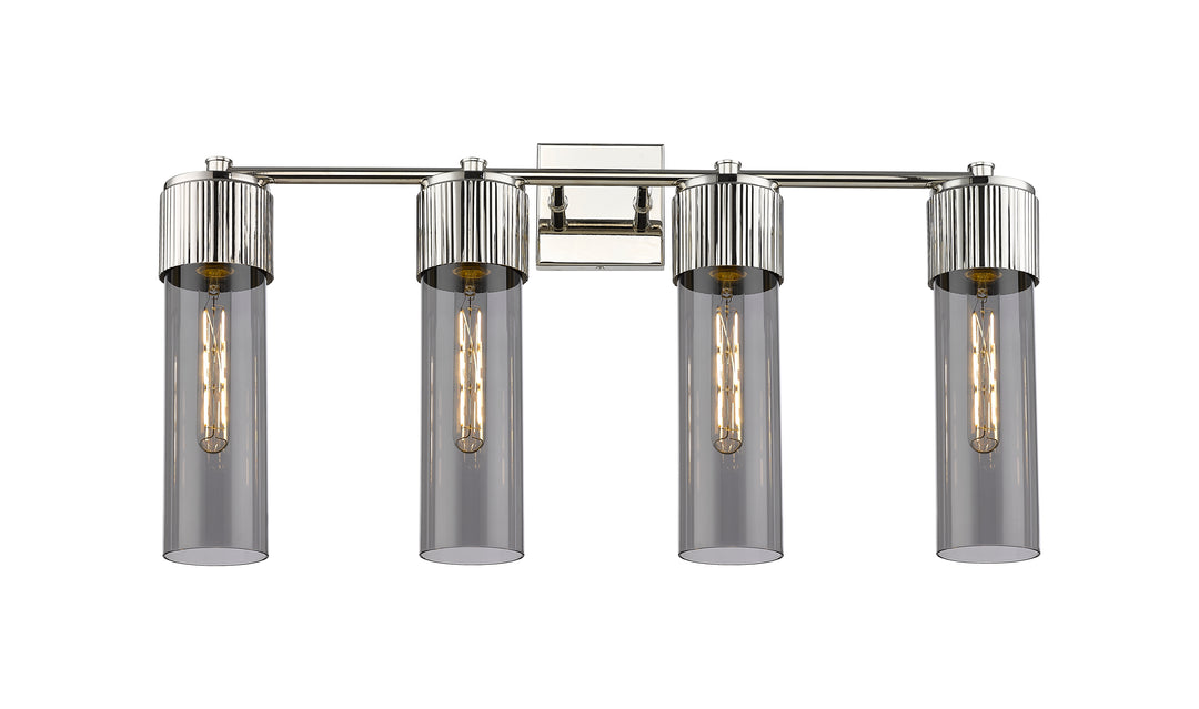 Innovations Lighting Bolivar 12" Bath Vanity Light - Polished Nickel Vanity Lights Innovations Lighting Light Smoke ; Glass Type: Smoked  