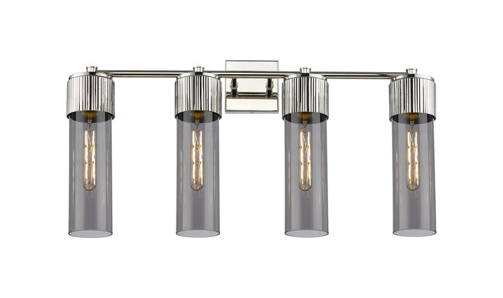 Innovations Lighting Bolivar 12" Bath Vanity Light - Polished Nickel Vanity Lights Innovations Lighting Light Smoke ; Glass Type: Smoked  