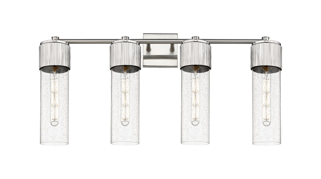 Innovations Lighting Bolivar 12" Bath Vanity Light - Satin Nickel Vanity Lights Innovations Lighting Seedy ; Glass Type: Seedy  