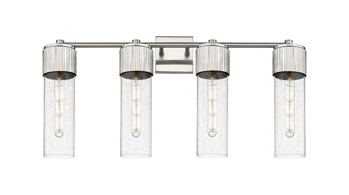 Innovations Lighting Bolivar 12" Bath Vanity Light - Satin Nickel Vanity Lights Innovations Lighting Seedy ; Glass Type: Seedy  