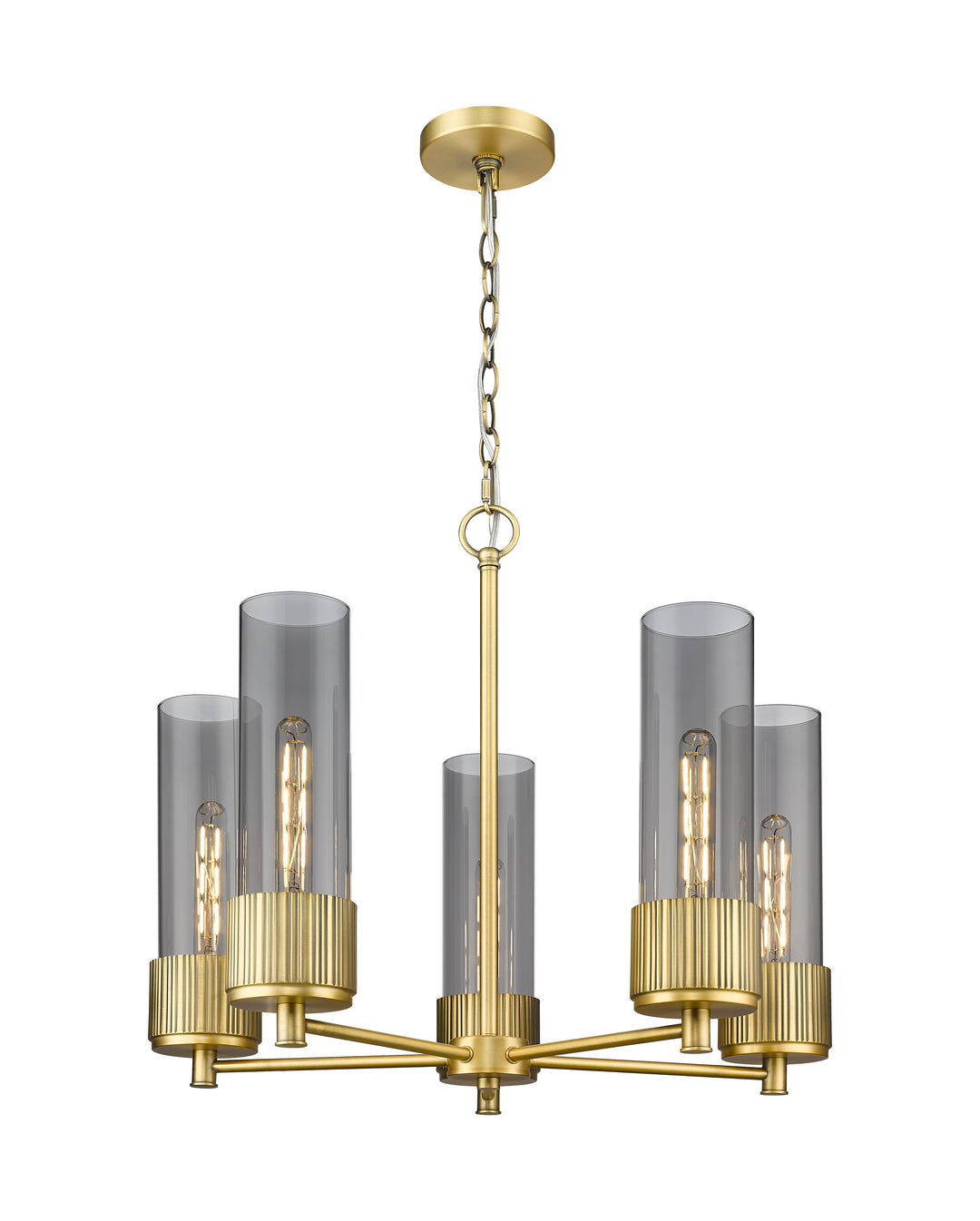 Innovations Lighting Bolivar 12" Chandelier Chandeliers Innovations Lighting Brushed Brass Light Smoke ; Glass Type: Smoked 