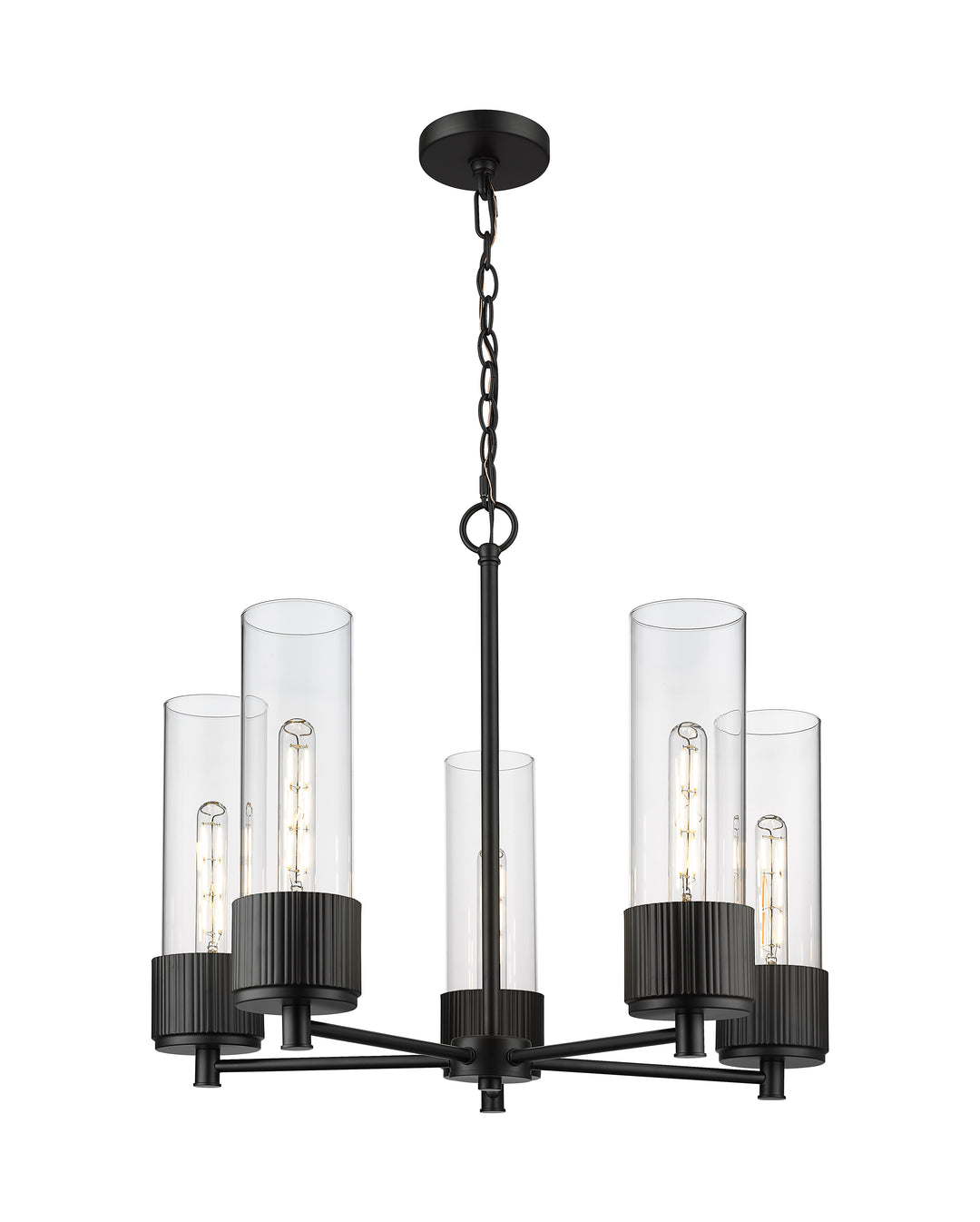 Innovations Lighting Bolivar 12" Chandelier Chandeliers Innovations Lighting Matte Black Clear ; Glass Type: Clear 