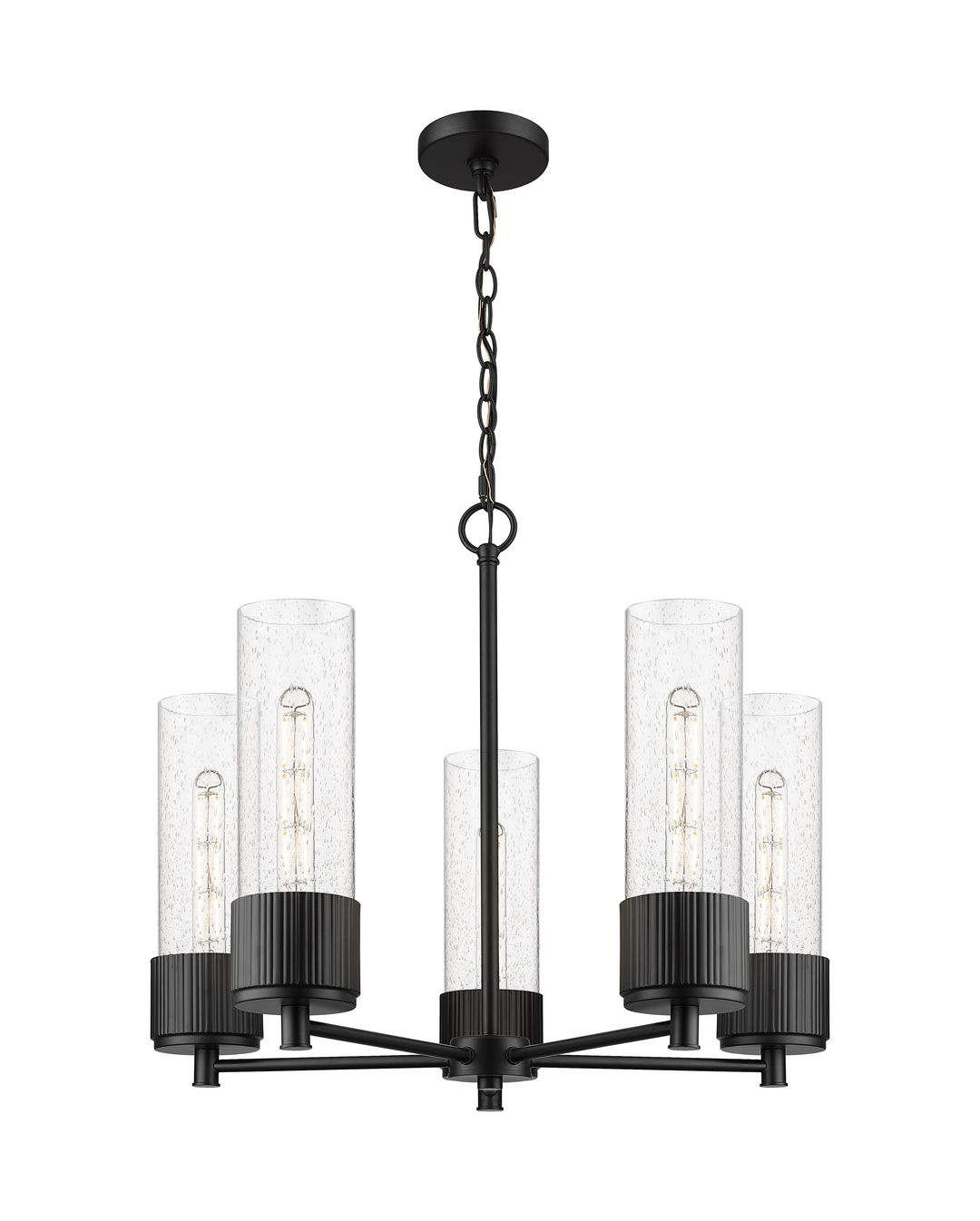 Innovations Lighting Bolivar 12" Chandelier Chandeliers Innovations Lighting Matte Black Seedy ; Glass Type: Seedy 